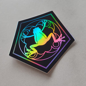 Choco Frog Holographic Vinyl Sticker