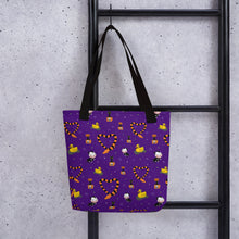 Load image into Gallery viewer, Haunted Toys Print Purple Tote Bag