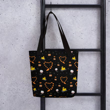 Load image into Gallery viewer, Haunted Toys Print Black Tote Bag