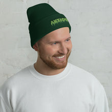 Load image into Gallery viewer, Anxious Horror Lime Snug Fit Cuffed Beanie