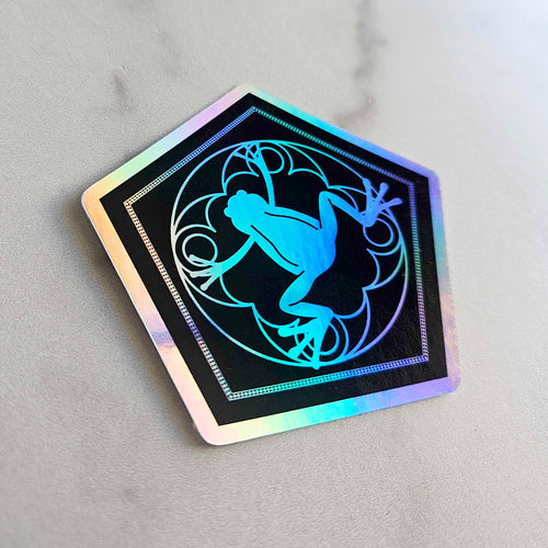 Choco Frog Holographic Vinyl Sticker