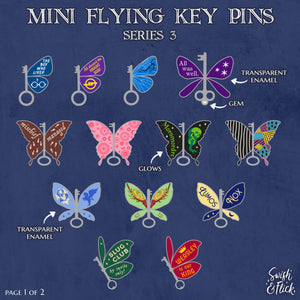 Mini Flying Key Enamel Pins: Series 3