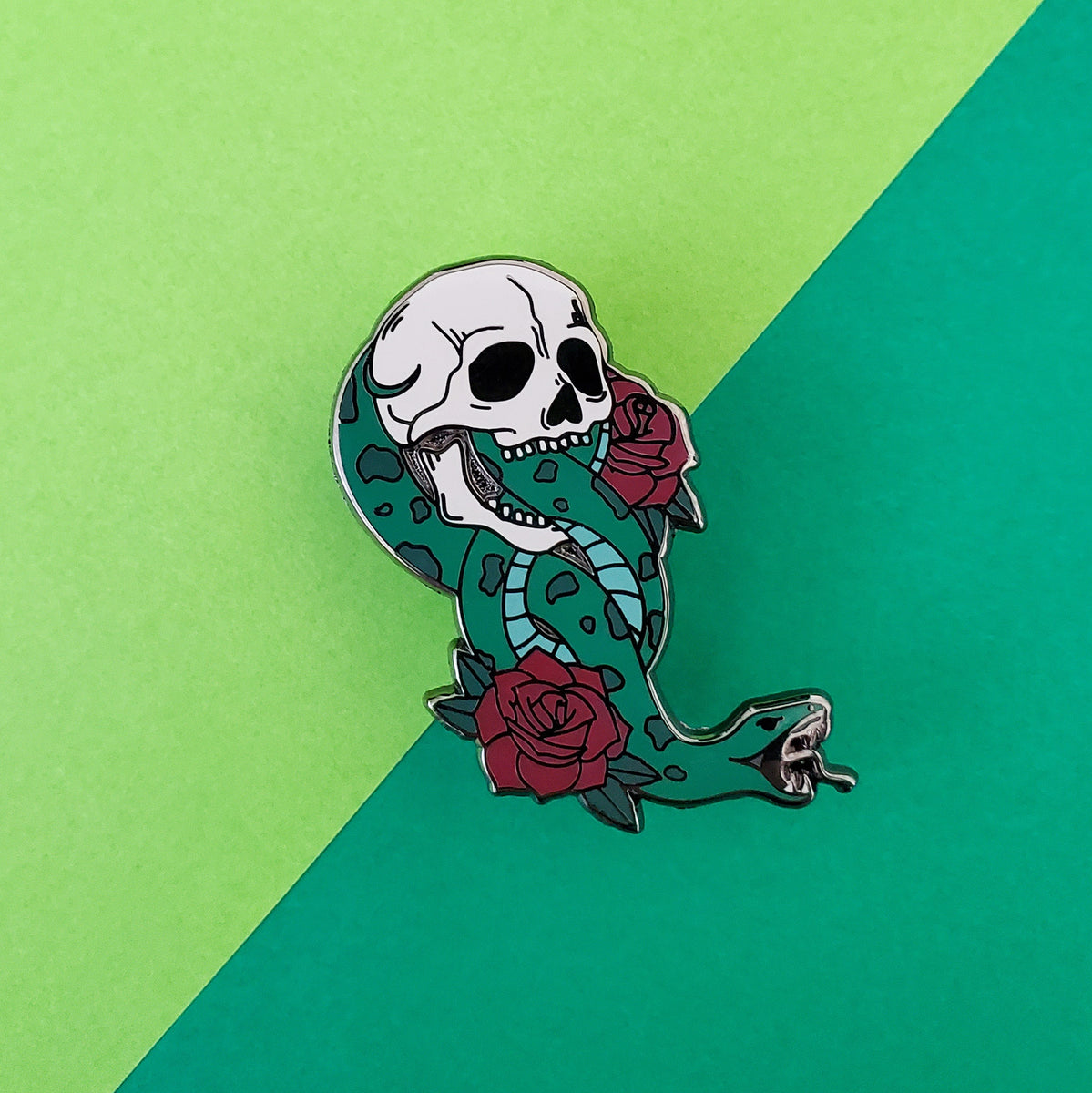 Skull & Snake Enamel Pin – Swish & Flick