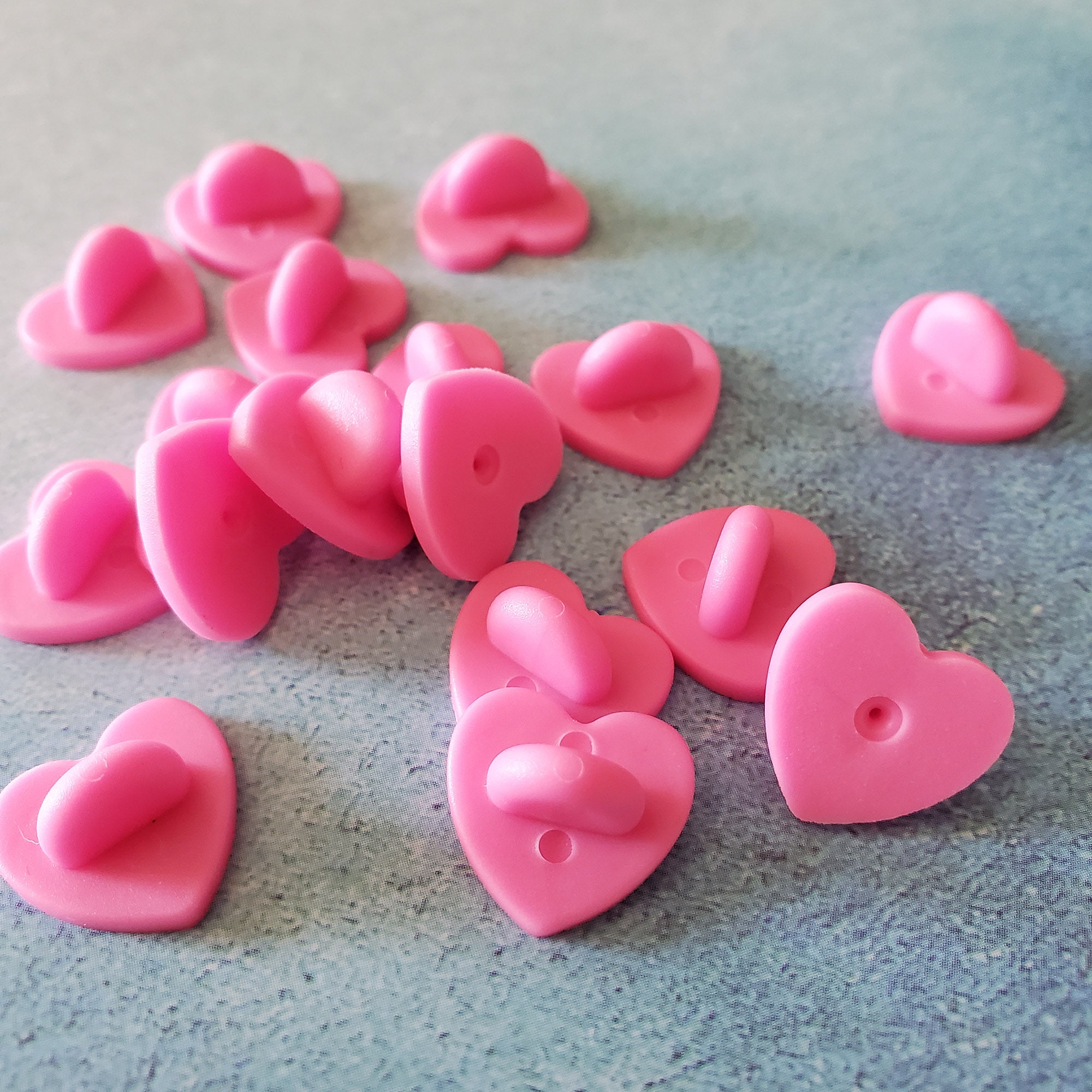 Pink Heart-Shaped Rubber Pin Backs 5