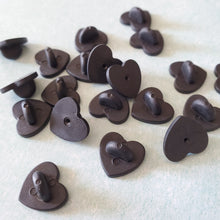 Load image into Gallery viewer, Black Heart-Shaped Rubber Pin Backs