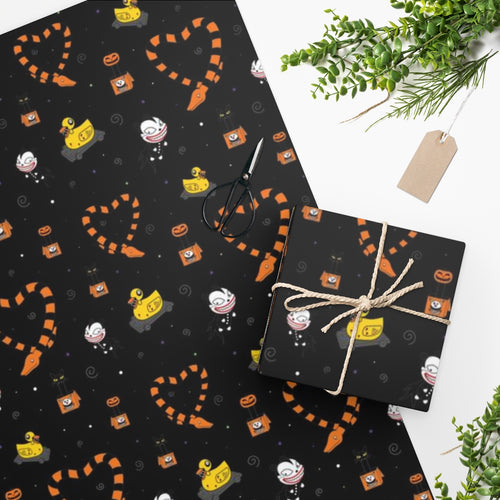 Haunted Toys Black Wrapping Paper