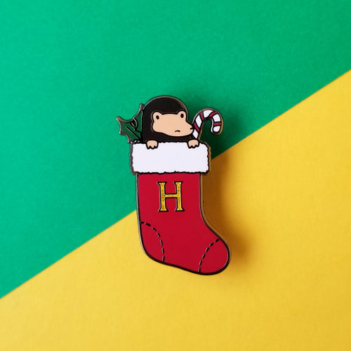 Red Holiday Stocking Baby Magical Creature Enamel Pin