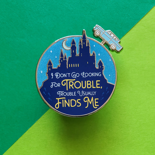 Trouble Finds Me Slider Enamel Pin