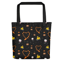 Load image into Gallery viewer, Haunted Toys Print Black Tote Bag