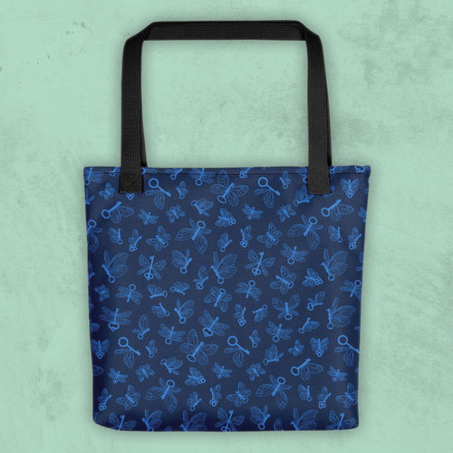 Flying Keys Blue Tote Bag