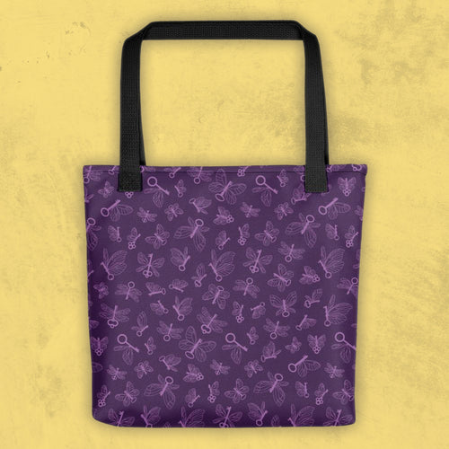 Flying Keys Purple Tote Bag